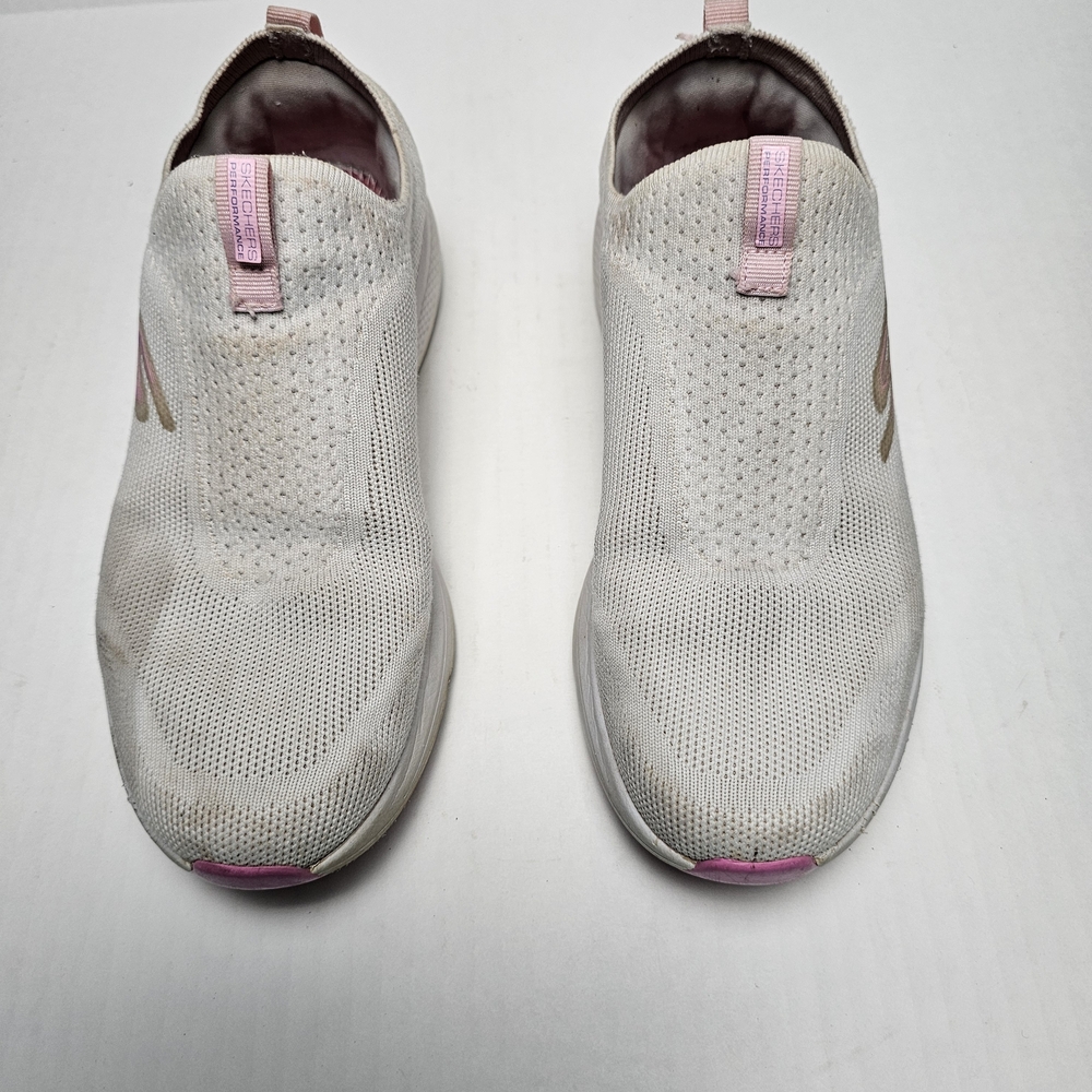Skechers Women’s Ultra Go Slip-On Sneakers White Pink Size 8 – No Insole